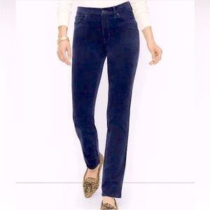 Talbots Pant Trouser Corduroy High Rise Straight Leg  Navy Blue Classic Winter